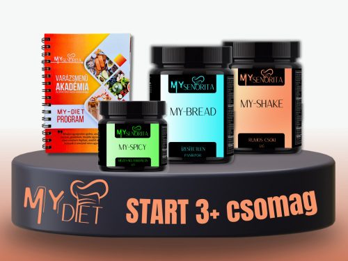 My-Diet Start 3+ csomag - Mézes-sült oldalas MySpicy, Bundázó, Rumos csoki Myshake, My-Diet könyv