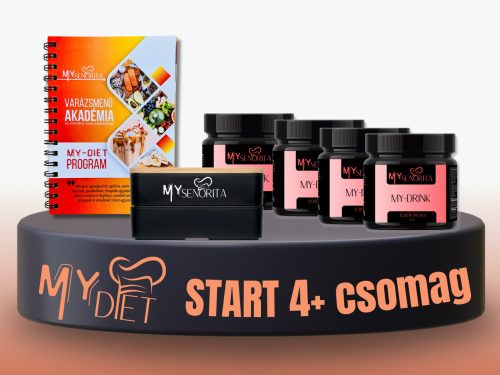 My-Diet Start 4+ csomag - Túrós rétes MyDrink, Rákóczi túrós MyDrink, Retró rudi MyDrink, Citromos sajttorta MyDrink, MyDiet könyv, emeletes Bento ételhordó