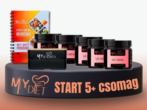 My-Diet Start 5+ csomag - Banán split MyDrink, Maracuja-mangó MyDrink, Citromos sajttorta MyDrink, Áfonyás sajttorta MyDrink, Mascarpone málna Mydrink, MyDiet könyv, Bento emeltes ételhordó