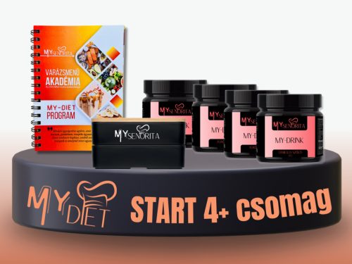 My-Diet Start 4+ csomag - Summer pack (Mangó-maracuja, Maracujás limonádé, Cseresznyevirágos limonádé, Pina Colada) MyDrink, MyDiet könyv, emeletes Bento ételhordó